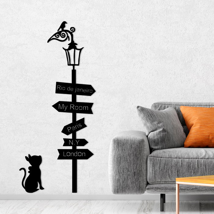 Wallity Where To Go ? Escultura de pared metálica negra Wallity Where To Go ? Escultura de pared metálica negra